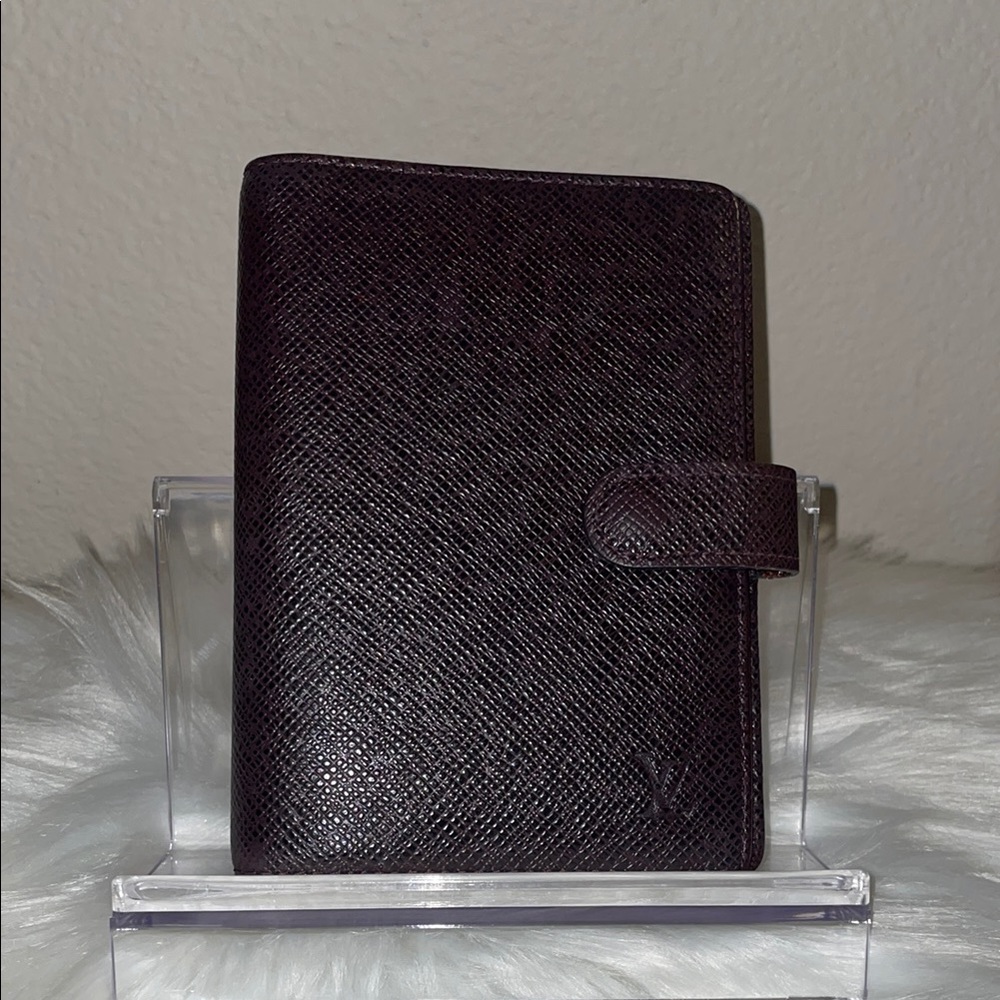 Louis Vuitton Dark purple and brown agenda cover in Taiga leather